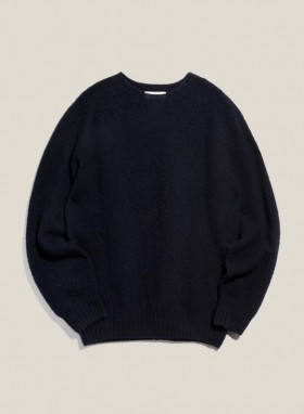  Jersey de cuello redondo Earth Suedehead azul marino | YMC para hombre