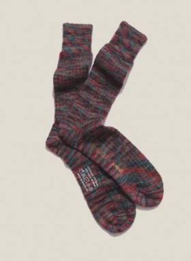  Calcetines de lana mohair rojos multicolor | YMC para mujer