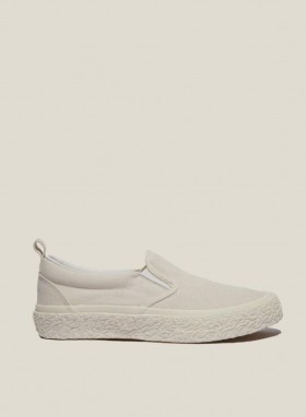  Zapatillas sin cordones vulcanizadas para mujer, color blanco hueso | YMC para mujer