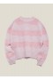  Jets Stripe Crew Neck Jumper Pink Lilla | Dame YMC