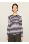  Charlotte Stripe T-shirt met lange mouwen, zwart en lila | Dames YMC
