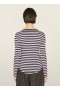  Charlotte Stripe T-shirt met lange mouwen, zwart en lila | Dames YMC