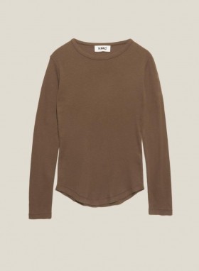  Charlotte T-shirt met lange mouwen, bruin | Dames YMC