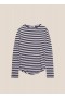  T-shirt à manches longues Charlotte Stripe Noir Lilas | Femme YMC
