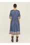  Robe en jean indigo brodée de motifs floraux | YMC Femme