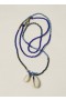  Collier long Nungwi en denim indigo et coquillages bleus | YMC pour hommes