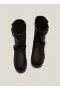  Bottes motardes en cuir noir Solovair X YMC pour femme | YMC femme
