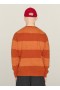  Pull à col rond rayé Suedehead rouge orangé | Homme YMC