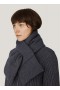 Écharpe à rayures texturées bleue | YMC Femme