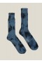  Chaussettes côtelées en coton tie-dye bleues | YMC pour femmes