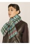  Écharpe en laine à fentes bleues multicolores | Femme YMC