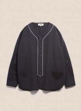  Chemise de baseball en flanelle bleu marine | YMC pour hommes