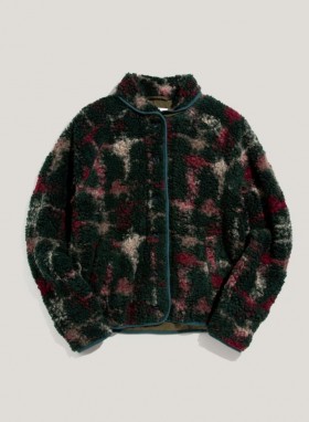  Veste polaire jacquard de plage verte multicolore | Femme YMC