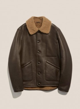  Veste en cuir Brainticket Mk2 marron | YMC pour homme