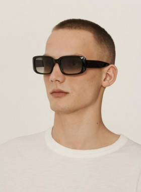  Lunettes de soleil biodégradables Caitlin noires à verres verts dégradés | Homme YMC