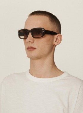  Lunettes de soleil biodégradables Caitlin, verres dégradés vert olive et marron | Homme YMC