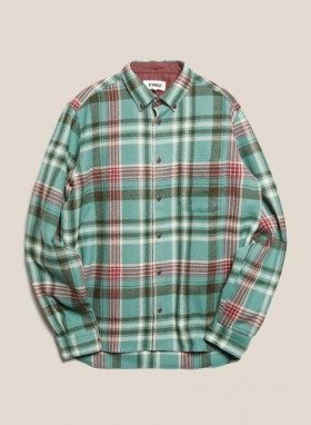  Chemise en laine Dean bleue multicolore | Homme YMC