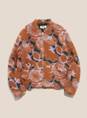  Veste Gabby en laine jacquard marine multicolore | Femme YMC