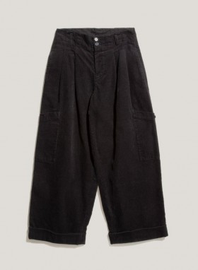  Pantalon en velours côtelé noir Grease | Femme YMC