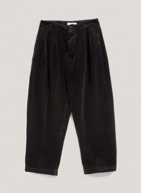 Pantalon en velours côtelé noir Keaton | Femme YMC