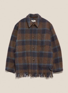  Couverture de travail en laine, marron multicolore | Homme YMC