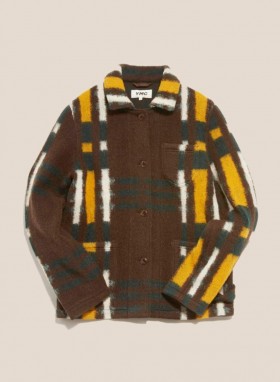  Couverture de travail en laine, marron multicolore | Femme YMC