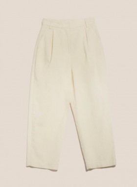 Pantalon en velours côtelé écru | Femme YMC