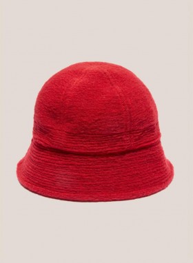  Bonnet Gilligan rouge en polaire recyclée | YMC femme