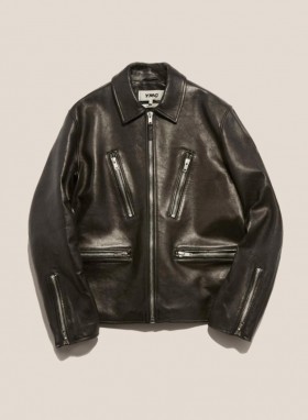  Blouson de motard en cuir noir Roxy | YMC pour homme