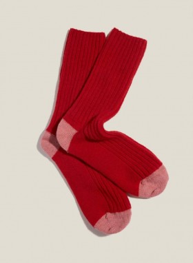  Chaussettes en laine recyclée Royalties Benji Rouge | YMC pour femmes