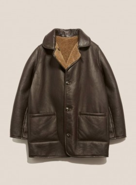  Manteau réversible en cuir marron Sabbath | YMC pour femmes