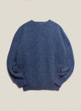  Pull Suedehead à col rond bleu | Homme YMC