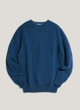  Pull Suedehead à col rond bleu | Homme YMC