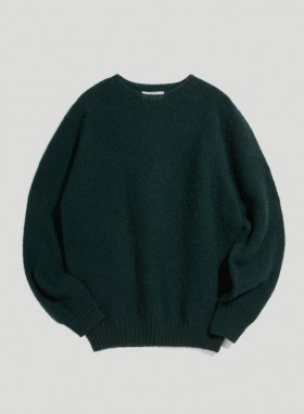  Pull Suedehead vert à col rond | Homme YMC