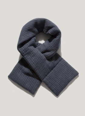 Écharpe à rayures texturées bleue | YMC Femme