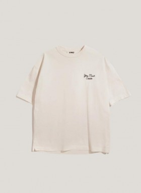  T-shirt brodé triple écru | Femme YMC