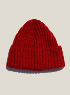 Casquette à côtes larges rouge chiné | Homme YMC