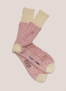  Chaussettes de travail en coton torsadé rouges | YMC pour hommes