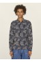  Curtis Block Print Seersuckerhemd, Marineblau | Herren YMC
