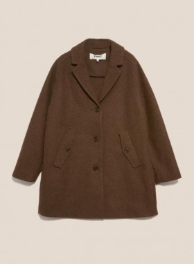 Μάλλινο παλτό Eno Melton καφέ | Γυναικείο YMC
