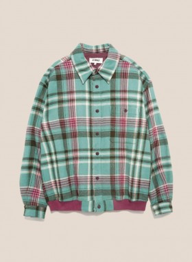  Μπλε μάλλινο overshirt Gaucho από μαλλί σε μπλε χρώμα | Ανδρικό YMC