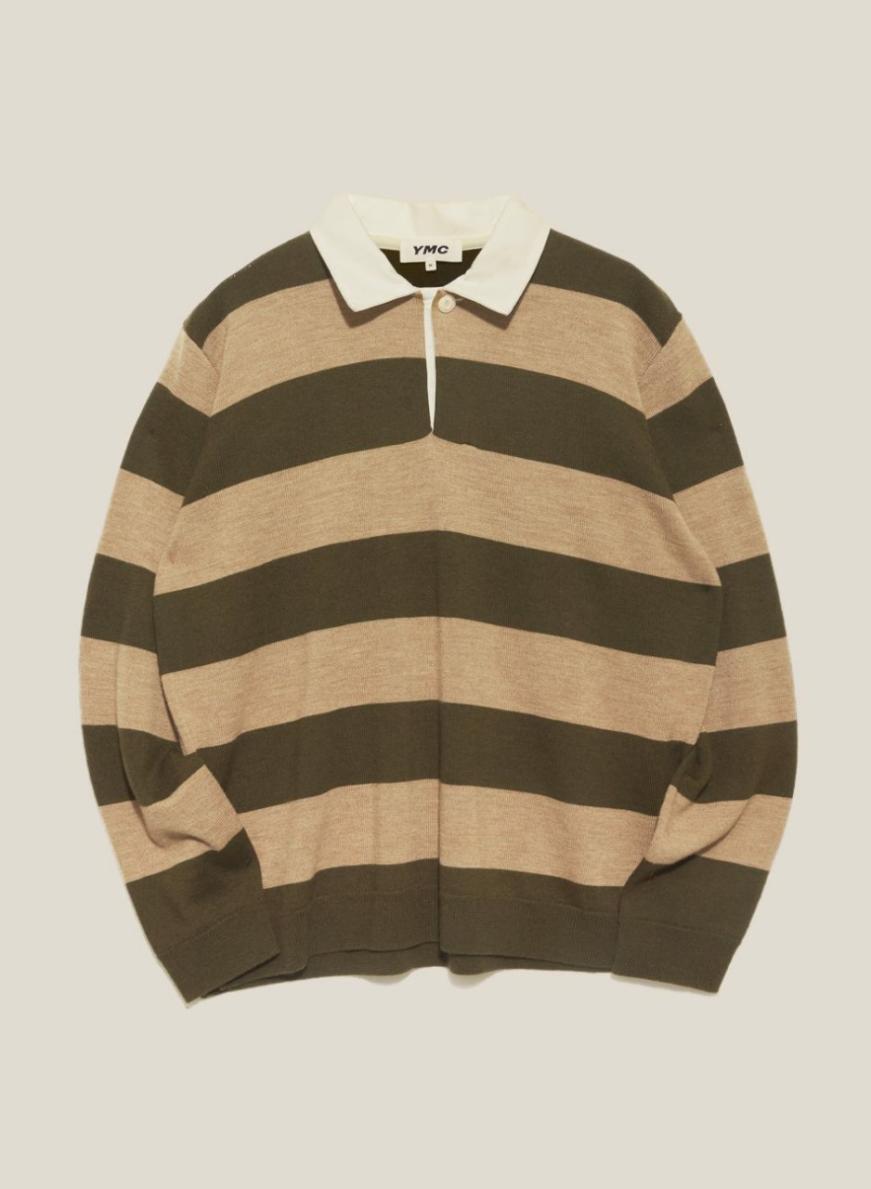 JJ Rugby Shirt Green Sand | Men’s YMC